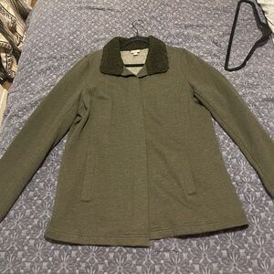 J. Jill Olive Pea Coat with Dark Collar